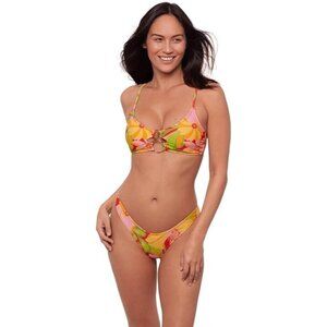 Sports Illustrated Women's Double Ring Bralette Floral Bikini Top size: S NWT